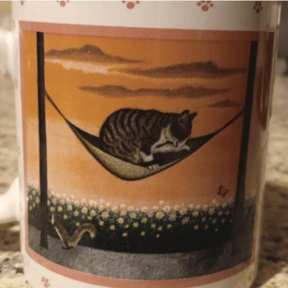 1980's Vintage Vandor Cat Mugs, Made In Japan, Pumpkin Fishbowl & Hammock Cups - Picture 5 of 10
